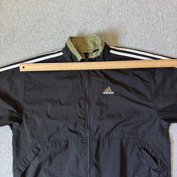 Cool Vintage Adidas 90s Vibes Full Zip Windbreaker Large Black Track Jacket Y2K - Picture 7 of 9